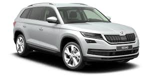 Family car 3 Skoda Kodiaq white front and side view