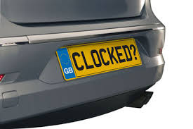 Clocking 3 UK car registration with clocked written on it