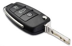 Car theft 2 Electronic car key on white background