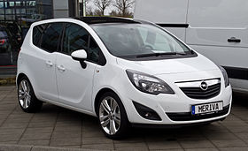 Opel Meriva 5 1st Gen white front and side view