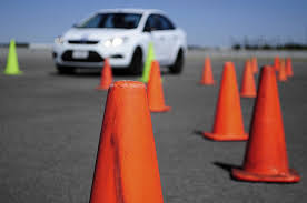 A Young driver 2 car in cones