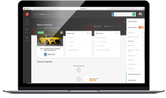Computer screen with MotorCheck mock report displayed